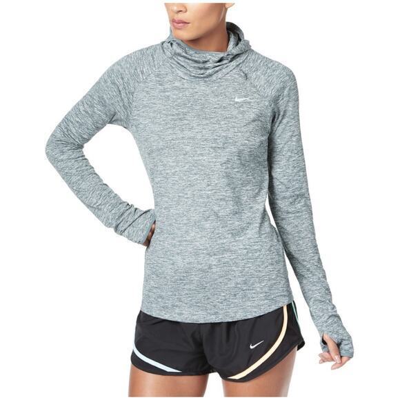 Nike Tops - Nike Dri-Fit Element Cowl Neck Long Sleeve Pullover Running Hoodie Gray Size S
